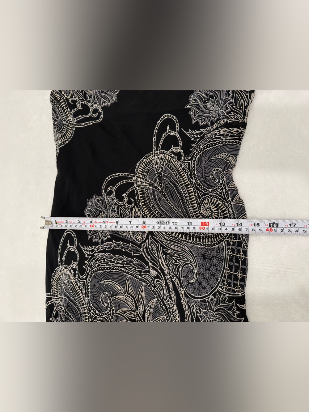 Evan Picone Petite Black Paisley Handkerchief Hem Dress Size 4 - Picture 12 of 12